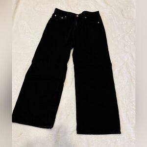 Edikted Black Low-Rise Wide-Leg Jeans size Medium
